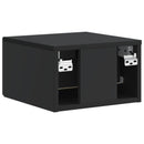 Væghængt Natbord 2 pcs Sort 33 x 34,5 x 20 cm Konstrueret træ