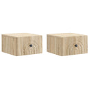 Væghængt Natbord med skuffe 2 pcs Sonoma-eg 33 x 34,5 x 20 cm