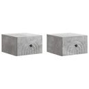 Væghængt Natbord med skuffe 2 pcs Betongrå 33 x 34,5 x 20 cm
