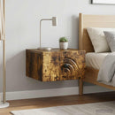 Væghængt Natbord med skuffe 2 pcs Røget eg 33 x 34,5 x 20 cm