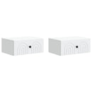 Væghængt Natbord 2 pcs Hvid 49 x 34,5 x 20 cm Konstrueret træ