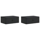 Væghængt Natbord 2 pcs Sort 49 x 34,5 x 20 cm Konstrueret træ