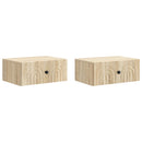 Væghængt Natbord med skuffe 2 pcs Sonoma-eg 49 x 34,5 x 20 cm