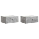 Væghængt Natbord med skuffe 2 pcs Betongrå 49 x 34,5 x 20 cm