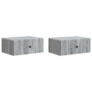 Væghængt Natbord 2 pcs Grå sonoma-eg 49 x 34,5 x 20 cm