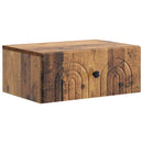 Væghængt Natbord med skuffe 2 pcs Gammelt træ 49 x 34,5 x 20 cm