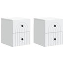 Væghængt Natbord 2 pcs Hvid 33 x 34,5 x 40 cm Konstrueret træ