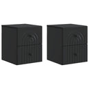 Væghængt Natbord 2 pcs Sort 33 x 34,5 x 40 cm Konstrueret træ