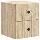 Væghængt Natbord med skuffe 2 pcs Sonoma-eg 33 x 34,5 x 40 cm