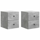 Væghængt Natbord med skuffe 2 pcs Betongrå 33 x 34,5 x 40 cm