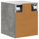 Væghængt Natbord med skuffe 2 pcs Betongrå 33 x 34,5 x 40 cm
