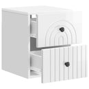 Væghængt Natbord med skuffe Hvid højglans 33 x 34,5 x 40 cm