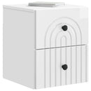 Væghængt Natbord 2 pcs Hvid højglans 33 x 34,5 x 40 cm