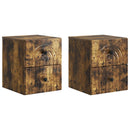 Væghængt Natbord med skuffe 2 pcs Røget eg 33 x 34,5 x 40 cm