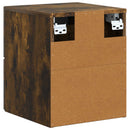 Væghængt Natbord med skuffe 2 pcs Røget eg 33 x 34,5 x 40 cm