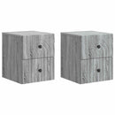 Væghængt Natbord 2 pcs Grå sonoma-eg 33 x 34,5 x 40 cm
