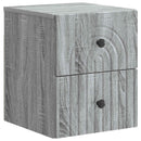 Væghængt Natbord 2 pcs Grå sonoma-eg 33 x 34,5 x 40 cm