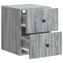 Væghængt Natbord 2 pcs Grå sonoma-eg 33 x 34,5 x 40 cm