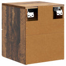 Væghængt Natbord med skuffe 2 pcs Gammelt træ 33 x 34,5 x 40 cm