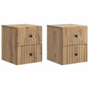 Væghængt Natbord med skuffe 2 pcs Artisan-eg 33 x 34,5 x 40 cm