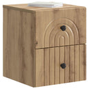 Væghængt Natbord med skuffe 2 pcs Artisan-eg 33 x 34,5 x 40 cm