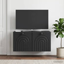 Væghængt TV-skab Sort 59,5 x 41 x 30 cm Konstrueret træ