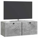 Væghængt TV-skab Betongrå 78,5 x 31 x 30 cm Konstrueret træ
