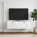 Væghængt TV-skab Hvid 98 x 31 x 30 cm Konstrueret træ