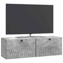 Væghængt TV-skab Betongrå 98 x 31 x 30 cm Konstrueret træ