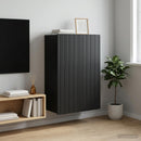 Vægmonteret skab Sort 66 x 34,5 x 92 cm Konstrueret træ