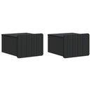 Væghængt Natbord 2 pcs Sort 33 x 34,5 x 24 cm Konstrueret træ