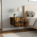 Væghængt Natbord med skuffe 2 pcs Røget eg 33 x 34,5 x 24 cm
