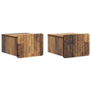 Væghængt Natbord med skuffe 2 pcs Gammelt træ 33 x 34,5 x 24 cm