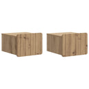 Væghængt Natbord med skuffe 2 pcs Artisan-eg 33 x 34,5 x 24 cm