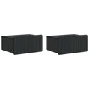 Væghængt Natbord 2 pcs Sort 49 x 34,5 x 24 cm Konstrueret træ