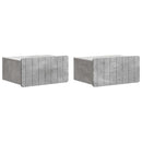 Væghængt Natbord med skuffe 2 pcs Betongrå 49 x 34,5 x 24 cm