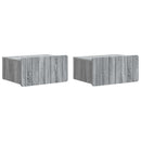 Væghængt Natbord 2 pcs Grå sonoma-eg 49 x 34,5 x 24 cm