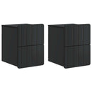 Væghængt Natbord 2 pcs Sort 33 x 34,5 x 43 cm Konstrueret træ