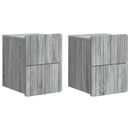 Væghængt Natbord 2 pcs Grå sonoma-eg 33 x 34,5 x 43 cm
