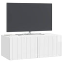 Væghængt TV-skab Vægmonteret Hvid højglans 78,5 x 41 x 30 cm