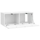 Væghængt TV-skab Vægmonteret Hvid højglans 78,5 x 31 x 30 cm