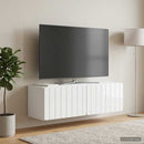 Væghængt TV-skab 98 x 31 x 30 cm Hvid højglans Konstrueret træ