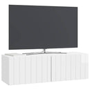 Væghængt TV-skab Hvid højglans 98 x 31 x 30 cm Konstrueret træ