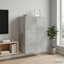 Vægmonteret skab Betongrå 66 x 34,5 x 90 cm Konstrueret træ