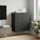 Vægmonteret skab Sort 59 x 31 x 60 cm Konstrueret træ