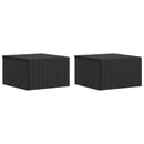 Væghængt Natbord 2 pcs Sort 33 x 34,5 x 20 cm Konstrueret træ