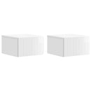 Væghængt Natbord 2 pcs Hvid højglans 33 x 34,5 x 20 cm