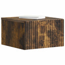 Væghængt Natbord med skuffe 2 pcs Røget eg 33 x 34,5 x 20 cm
