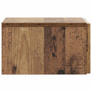 Væghængt Natbord med skuffe 2 pcs Gammelt træ 33 x 34,5 x 20 cm