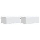 Væghængt Natbord 2 pcs Hvid 49 x 34,5 x 20 cm Konstrueret træ